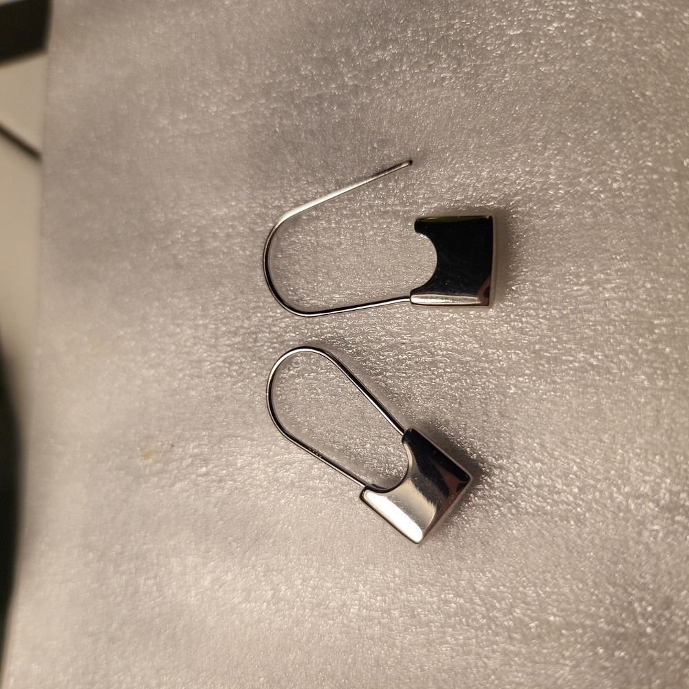 Paper clip silver plated earrings